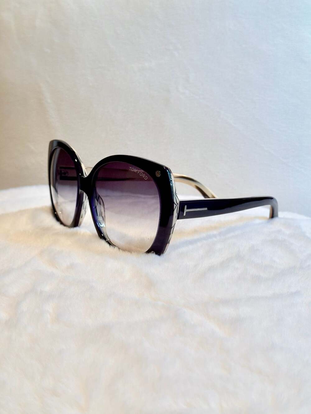 Tom Ford Gabriella FT0362 Oversized Midnight Navy Sunglasses with Case